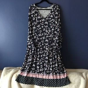 J. Jill Long Sleeve V-neck Jersey Knit Dress